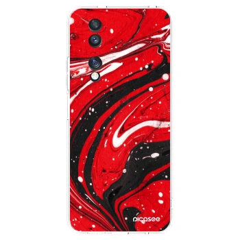 Picasee silikonový průhledný obal pro Honor 70 - Red black