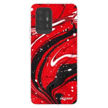 Picasee silikonový průhledný obal pro OPPO A94 5G - Red black