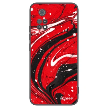 Picasee silikonový černý obal pro Xiaomi Poco M4 Pro - Red black