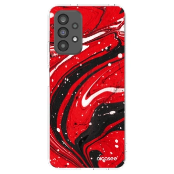 Picasee silikonový průhledný obal pro Samsung Galaxy A73 5G - Red black