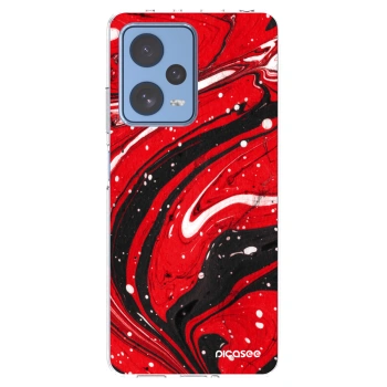 Picasee silikonový průhledný obal pro Xiaomi Redmi Note 12 Pro 5G - Red black
