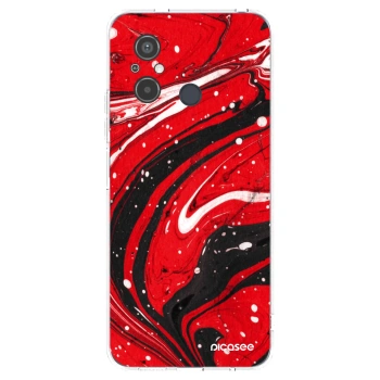Picasee silikonový průhledný obal pro Xiaomi Redmi 12C - Red black