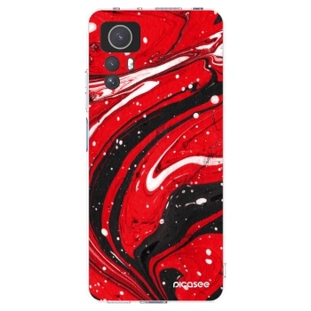 Picasee silikonový průhledný obal pro Xiaomi Redmi Note 12S - Red black