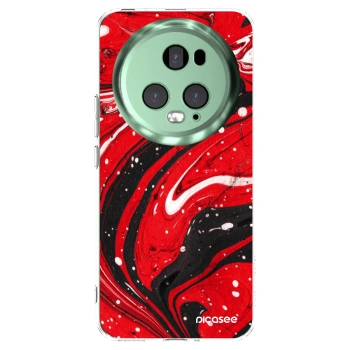 Picasee silikonový průhledný obal pro Honor Magic5 Pro - Red black