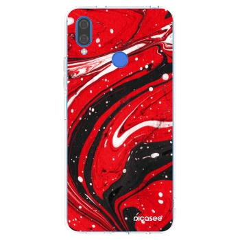 Picasee silikonový průhledný obal pro Huawei Nova 3i - Red black