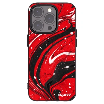 Picasee silikonový černý obal pro Apple iPhone 15 Pro - Red black