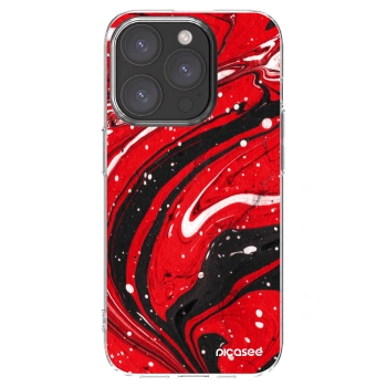 Picasee silikonový průhledný obal pro Apple iPhone 15 Pro - Red black