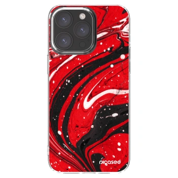 Picasee silikonový průhledný obal pro Apple iPhone 15 Pro Max - Red black