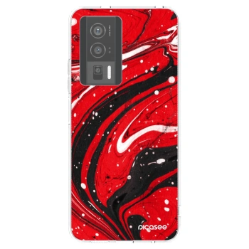 Picasee silikonový průhledný obal pro Xiaomi Poco F5 Pro 5G - Red black