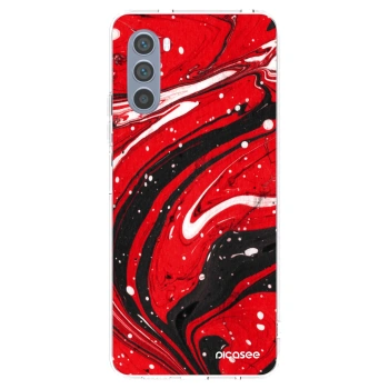 Picasee silikonový průhledný obal pro Motorola Moto G62 - Red black
