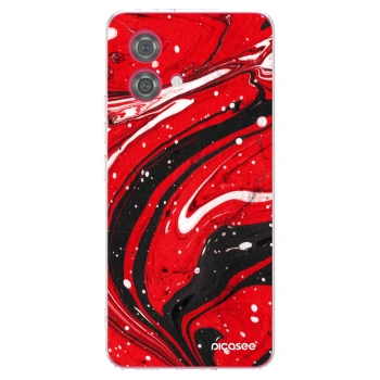 Picasee silikonový průhledný obal pro Motorola Moto G84 5G - Red black