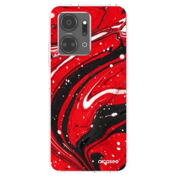 Picasee silikonový průhledný obal pro Honor X7a - Red black