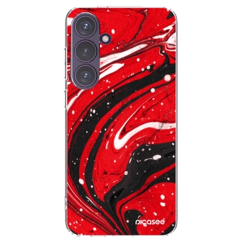 Picasee silikonový průhledný obal pro Samsung Galaxy S24+ S926B 5G - Red black