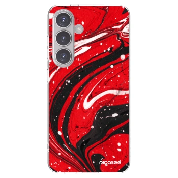 Picasee silikonový průhledný obal pro Samsung Galaxy S24 S921B 5G - Red black