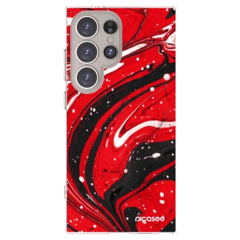Picasee silikonový průhledný obal pro Samsung Galaxy S24 Ultra S928B 5G - Red black
