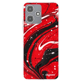 Picasee silikonový průhledný obal pro Xiaomi Redmi 12 5G - Red black