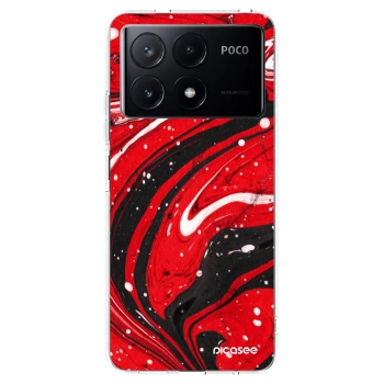 Picasee silikonový průhledný obal pro Xiaomi Poco X6 Pro - Red black