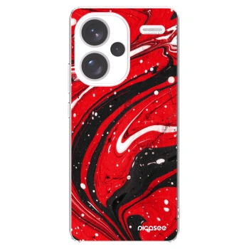Picasee silikonový průhledný obal pro Xiaomi Redmi Note 13 Pro+ 5G - Red black