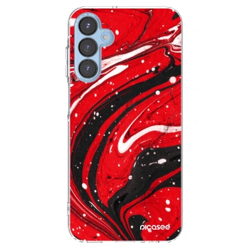 Picasee silikonový průhledný obal pro Samsung Galaxy A15 A156B 5G - Red black