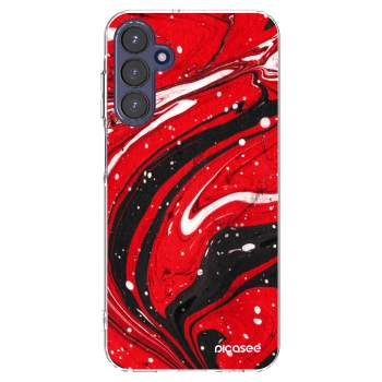 Picasee silikonový průhledný obal pro Samsung Galaxy A15 A155F 4G - Red black