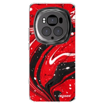Picasee silikonový průhledný obal pro Honor Magic6 Pro - Red black