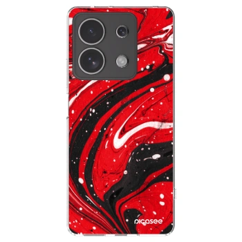 Picasee silikonový průhledný obal pro Xiaomi Redmi Note 13 4G - Red black