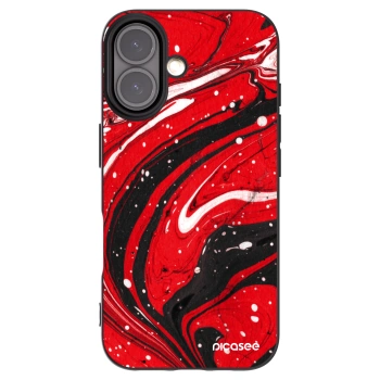 Picasee silikonový černý obal pro Apple iPhone 16 - Red black
