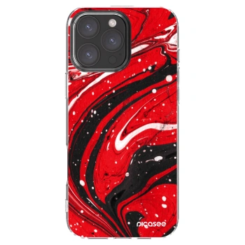 Picasee silikonový průhledný obal pro Apple iPhone 16 Pro Max - Red black