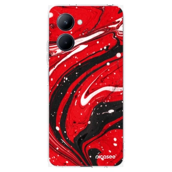 Picasee silikonový průhledný obal pro Realme C33 (2023) - Red black