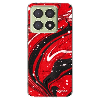 Picasee silikonový průhledný obal pro Xiaomi 14T - Red black
