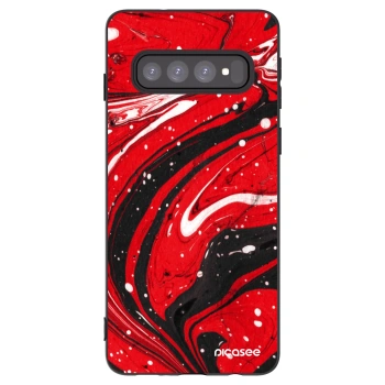 Picasee silikonový černý obal pro Samsung Galaxy S10 G973 - Red black