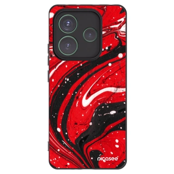 Picasee silikonový černý obal pro Xiaomi Redmi Note 14 5G - Red black