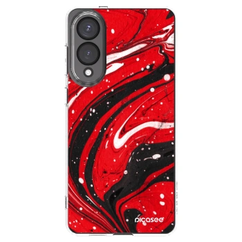 Picasee silikonový průhledný obal pro Samsung Galaxy S25 Edge 5G - Red black