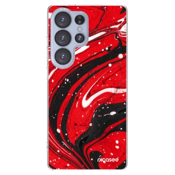 Picasee silikonový průhledný obal pro Samsung Galaxy S25 Ultra 5G - Red black
