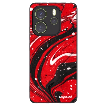 Picasee silikonový černý obal pro Xiaomi Redmi Note 14 4G - Red black