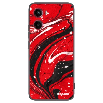 Picasee silikonový černý obal pro Motorola Moto G05 - Red black