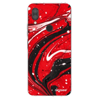 Picasee silikonový průhledný obal pro Xiaomi Redmi 7 - Red black