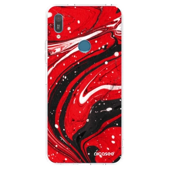Picasee silikonový průhledný obal pro Huawei Y6 2019 - Red black