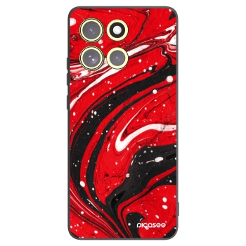 Picasee silikonový černý obal pro Motorola Moto G86 5G - Red black