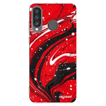 Picasee silikonový průhledný obal pro Huawei P30 Lite - Red black