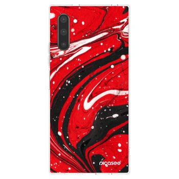 Picasee silikonový průhledný obal pro Samsung Galaxy Note 10 N970F - Red black