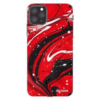 Picasee silikonový průhledný obal pro Apple iPhone 11 Pro Max - Red black