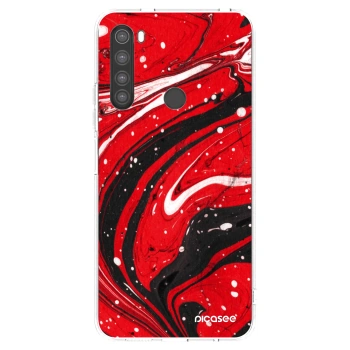 Picasee silikonový průhledný obal pro Xiaomi Redmi Note 8 - Red black