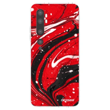Picasee silikonový průhledný obal pro Xiaomi Mi Note 10 (Pro) - Red black