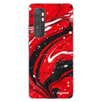Picasee silikonový průhledný obal pro Xiaomi Mi Note 10 Lite - Red black