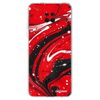 Picasee silikonový průhledný obal pro Xiaomi Redmi Note 9S - Red black