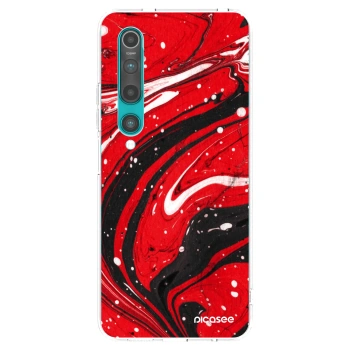 Picasee silikonový průhledný obal pro Xiaomi Mi 10 - Red black