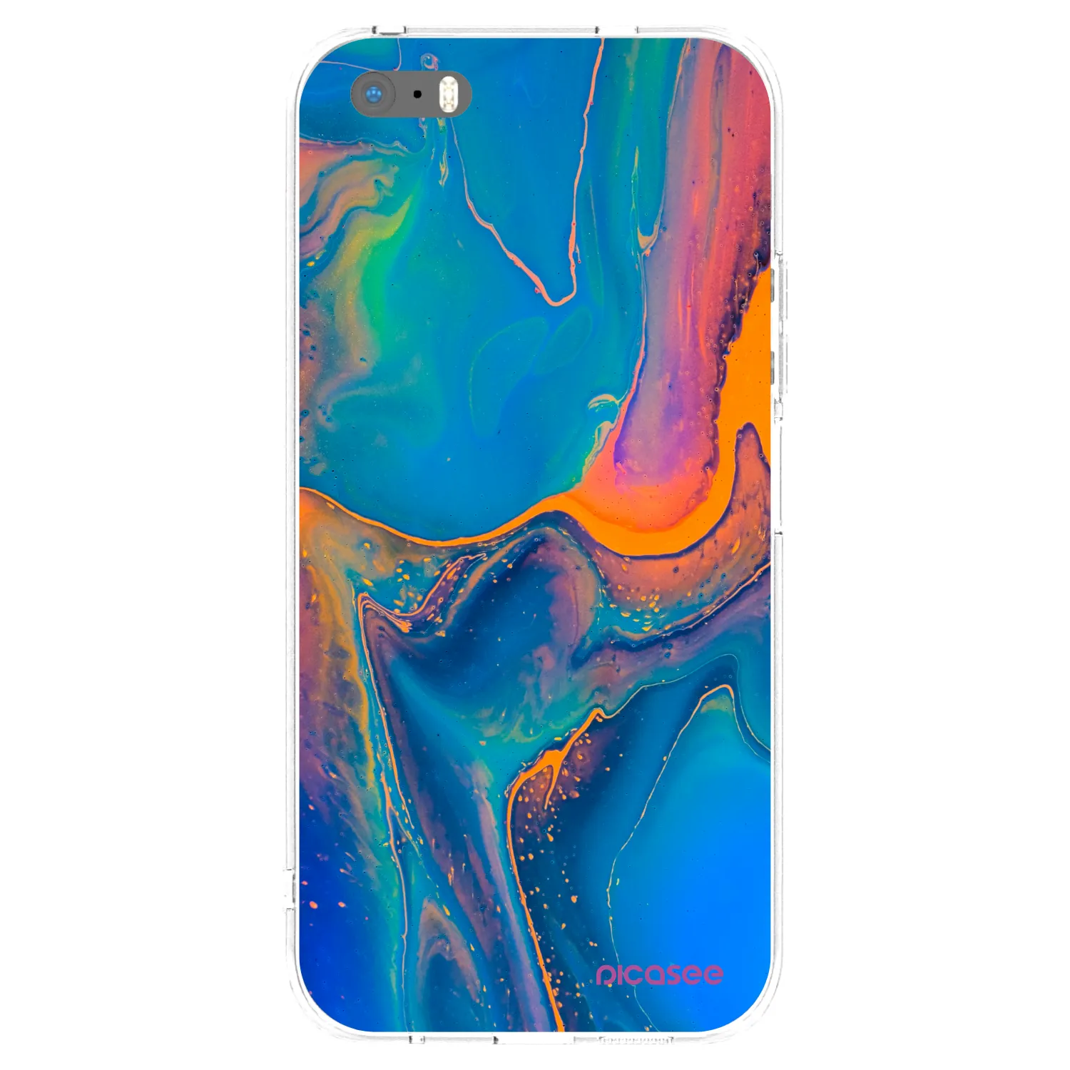 Picasee silikonový průhledný obal pro Apple iPhone 5/5S/SE - Rainbow