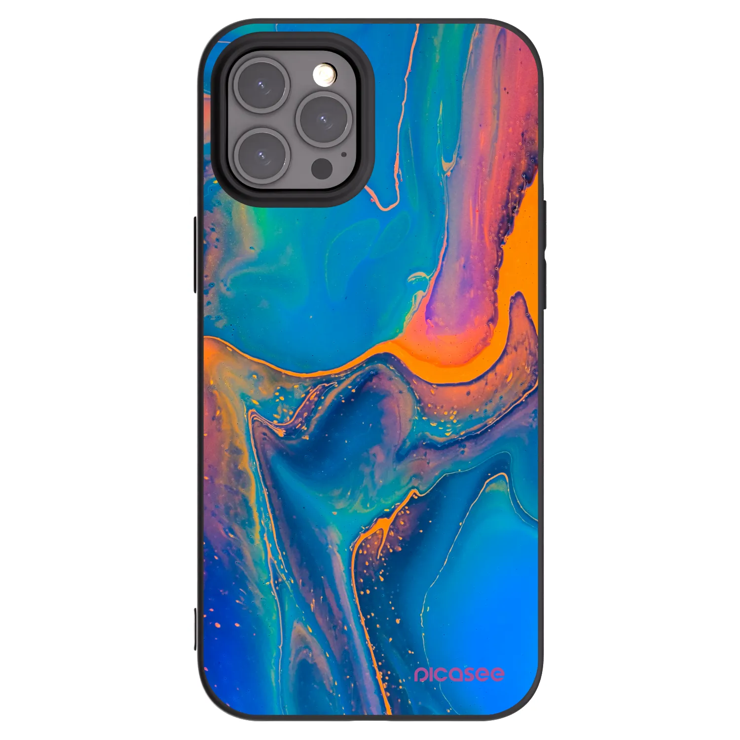 Picasee silikonový černý obal pro Apple iPhone 12 Pro Max - Rainbow
