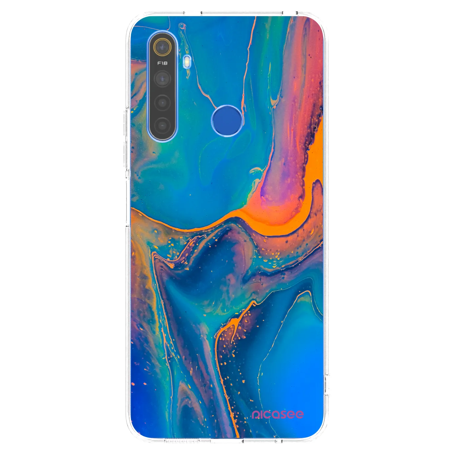 Picasee silikonový průhledný obal pro Realme 5 - Rainbow
